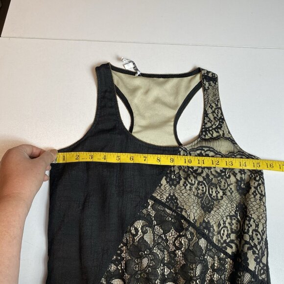 Collective Concepts Womens Dress Black Lace Frayed Hem Metal Zipper Trim Sz S - Picture 9 of 9